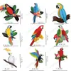 9 Decoraciones Colgantes de Madera de Pájaros Tropicales con Diseño de Panal Calado para Fiesta Hawaiana con Temática de Selva Tropical