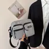 Bolsa Transversal Quadrada Pequena Preta Simples com Vários Bolsos Armazenamento Compartimentado Prática Sem Complicações Para o Dia a Dia Trabalho Compras Bolsa de Ombro Único