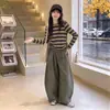 Traje de Niña Ropa de Otoño 2026 Nuevo Top Rayado de Manga Larga de Otoño para Niña Ropa Deportiva para Niños Grandes Estilo Primavera Otoño