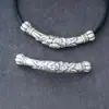 Plata Pura 999 Estilo Chino Retro Rosa Tubo Curvado Tubo de Plata Cuerda DIY Hecha a Mano Accesorios de Plata Media Pulsera Pulsera