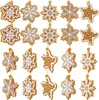 Decoraciones de Copo de Nieve de Jengibre Navideño Transfronterizas Colgantes para Árbol Mini Adornos Navideños de Madera Decoraciones de Jengibre Navideño