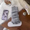 Cubiertas de calcetín de color liso para mujer, estilo otoño/invierno, cálidas, hasta el tobillo, inspiradas en el ballet, con rayas verticales, efecto adelgazante, calcetines de lana, calcetines altos estilo Miu