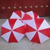 Paraguas rojo y blanco paraguas de lluvia reunión deportiva de rendimiento molino de viento de baile accesorios de ejercicio grupal escolar paraguas para niños con colores intercalados