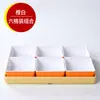 Plato de frutas de moda para KTV, plato de snacks para barbacoa, plato de frutas secas dividido, plato de snacks de melamina de cuatro o seis compartimentos para uso comercial