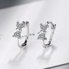Brinco Feminino Estilo Coreano Fresco com Laço de Diamante de Zircônio Cruz de Orelha Joia Transfronteiriça para Mulheres