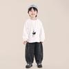 Camiseta de Manga Larga para Niños Changguo Clothing Nuevo Estilo Otoño para Niños Versión Coreana Color Sólido Cuello Redondo Camiseta Básica para Niños