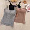 Chal de Tirantes con Diseño de Botones para Mujer Versátil con Almohadillas de Sujetador Incorporadas Adelgazante Favorecedor Se Puede Usar por Fuera Hermosa Espalda Capa Interior Top Cómodo