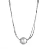 Collar elegante de perlas grandes apiladas de doble capa, estilo moderno, para mujer, con un diseño elegante y moderno, cadena de clavícula con un toque moderno.