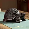 Adorno de tortuga de dinero tallado en madera de ébano, decoración de tortuga de madera para el hogar, oficina, sala de estar, recibidor, manualidad decorativa de regalo