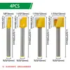 Juego de 12 Brocas Fresadoras de Rebaje con Cuchillas de Doble Filo para Carpintería, Panel de Puerta, Cerradura de Puerta, Cortador de Ojal, Rebaje al Ras, Ranurado, Máquina de Grabado