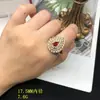 Joyería Usada Versátil Chapado Eléctrico Oro Real Sentido del Diseño Cobre Incrustado Circonio Ajustable Color Diamante Anillo Joyería