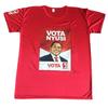 Camiseta desechable de poliéster para elecciones, barata, de 120 g, para elecciones presidenciales, con gran cantidad de opciones de personalización en el extranjero.