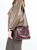 Bolso cruzado de piel suave Bolso de piel genuina para mujer Bolso Boston de piel curtida vegetal vintage Bolso de mano para transmisión en vivo Bolso de hombro 780