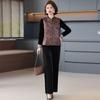 Roupas para Mães Estilo Chinês Novo Roupa de Outono Terno de Veludo Dourado 2025 Novo Top Colete Primavera e Outono para Mulheres de Meia-Idade e Idosas