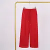 Calça Longa Feminina Lulu de Cintura Alta Solta Emagrecedora para Yoga Esportes Fitness com Sensação de Pele e Cordão