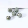 Cuentas redondas de cerámica con esmalte floral de Jingdezhen con agujeros grandes, accesorios de joyería vintage, materiales para ensartar para collares hechos a mano, cuentas sueltas de lunares