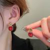 Pendientes de Cristal de Azúcar de Lujo Ligero de Gama Alta para Mujer 2024 Nuevos Modernos Simples Exquisitos Elegantes Versátiles Accesorios para las Orejas de Viaje