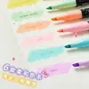 Set de 6 Colores Macaron Highlighter Marcador de Aprendizaje Highlighter de Color Brillante Suave Bolígrafo Creativo DIY en Stock