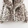 Comercio Exterior Ropa de Mujer 2025 Invierno Nuevo Estilo Moda Europea y Americana Versátil Engrosado Estampado de Leopardo Abrigo de Piel Sintética