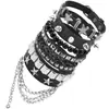 5 Novas Pulseiras de Couro Mais Vendidas Transfronteiriças com Rebites e Acessórios de Liga de Estrela de Cinco Pontas Amazon Aliexpress