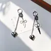 Ins Subcultura Y2K Tijeras de Corazón Plateadas Lazo Bolso de Nicho Colgante Llavero para Teléfono del Coche