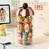 Lindo frasco de almacenamiento, sellado y a prueba de polvo, exhibición y colección de mini figuras de juguete de moda, caja de almacenamiento transparente redonda de caja sorpresa