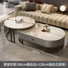 Mesa de centro de madera maciza para sala de estar, uso doméstico, mesa de té ovalada extensible con mesa auxiliar, adecuada para apartamentos pequeños, casas de alquiler, balcones, mesa de té moderna