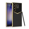 Adecuado para Funda de Teléfono Móvil de Fibra de Carbono Samsung S24Ultra S4+ Jazz Cubierta Protectora de Cuero Liso Funda Ultrafina Anticaídas S24P