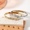 Moda Europeia e Americana Micro Diamante Fileira Tijolo Aço Inoxidável Pulseira Personalidade Tendência Quadrado Tijolo Titânio Aço Pulseira