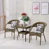 Pabellón de jardín mesa y silla combinación balcón silla de ratán juego de tres piezas ocio exterior patio silla de ratán mesa de centro combinación fabricantes