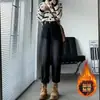 Jeans tipo Harem con Forro de Polar para Mujer, Nuevo Estilo de Invierno, Tiro Alto, Tallas Grandes, Adelgazantes, Holgados de Pierna Ancha, Corte Zanahoria, Jeans de Papá