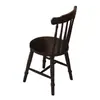 Silla de Comedor de Madera Maciza 2025 Nueva Negra Retro Silla de Respaldo Francés Taburete Crema Estilo Mid-Century Silla de Mesa de Comedor Hogar