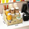 Estante Desechable para Tienda de Té de Leche Almacenamiento Dispensador de Vasos de Papel Barra de Cafetería Mostrador de Bar Portavasos Multifuncional de Escritorio Uso Comercial