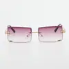 Gafas de sol cuadradas sin montura, de corte, de moda, multicolor, gafas de moda de verano transfronterizas, gafas de sol para hombre y mujer