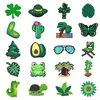 Série Nova Verde Transfronteiriça Festa na Floresta Tamancos Sapato Flores Fivelas de Sapato DIY Removíveis PVC Borracha Macia Fivelas Decorativas