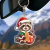 Chaveiro Acrílico de Pequeno Animal de Natal Pingente para Retrovisor de Carro Mochila Pequeno Presente