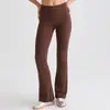 Pantalones de yoga para mujer cepillados, ligeramente acampanados, nuevo estilo otoño/invierno, de cintura alta, realzan las caderas, adelgazantes, elásticos, adecuados para senderismo y uso diario, versátiles