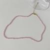 Colar de contas feito à mão com arco-íris para primavera e verão para mulheres, versátil, simples, colorido, cristal, clavícula, corrente, nicho, luz, luxo, colar