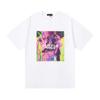 Camiseta informal con estampado de color sólido simple morado de nueva marca de moda transfronteriza de verano 2024 para hombres y mujeres del mismo estilo, talla grande