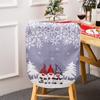 Novas decorações de Natal transfronteiriças estilo europeu e americano desenho animado vermelho cinza capa de mesa e cadeira Impressão Criativa Capa de cadeira de Natal