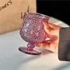 Taza de Vidrio Curva a la Cintura con Base Baja Morada Retro de Nicho para Instagram Taza de Café Taza para Bebidas Especiales Taza para Bebidas Frías Taza para Jugo