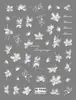 Nuevas Calcomanías para Uñas con Arte de Orquídeas Pintadas a Mano con Adhesivo Posterior Pájaros Flores Relieve Estéreo Parche Decoración de Uñas Flor Al por Mayor