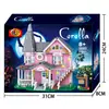 New Girl Blocos de Montar Estrela Villa Princesa Castelo Rosa Casa na Árvore Casa Modelo de Montagem Brinquedo Atacado Transfronteiriço