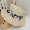Nuevo Sombrero de Paja de Copa Plana para Mujer Verano Exterior Viaje Protector Solar Sombrilla Sombrero Pintura de Paisaje Sombrero de Copa Sombrero de Playa Festivo Venta al por Mayor