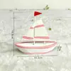Velero Mediterráneo Mini Maqueta de Lata Barco Modelo Adorno Habitación Infantil Decoración de Escritorio Accesorio de Fotografía
