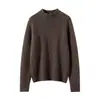 Suéter de Seda e Cashmere Floral 2026 Outono/Inverno Novo Feminino Gola Alta Meia Espessa Camisa Base Estilo Suave Suéter Quente