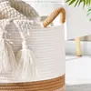 Cotton Rope Woven Storage Basket Laundry Basket Sundries Children's Toy Storage Basket Home Foldable Dirty Laundry Basket Storage Basket