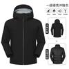 Chaqueta de Concha Dura Sellada al Calor de Tres en Uno con Forro de Plumas, Resistente al Viento e Impermeable para Montañismo y Esquí para Hombre, Mismo Estilo que Niaojia