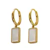 Pendientes de Niche de Plata de Ley 925 con Madreperla y Diseño Único, Pendientes de Botón Estilo Ins para Mujer, Lujo Ligero de Alta Gama, Pendientes Simples de Otoño e Invierno al por Mayor