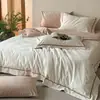 Sencillo de Lujo Set de Cuatro Piezas Jacquard 100% Algodón Ropa de Dormir Cubreduvet de Algodón Puro Sábana Juego de Tres Piezas para Dormitorio Ropa de Cama